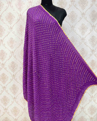Purple Bandhani Dupatta - SindhoiPatolaArt
