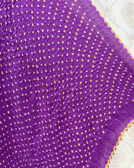Purple Bandhani Dupatta - SindhoiPatolaArt