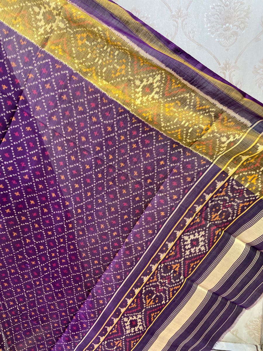 Purple daliabhat design patola dupatt - SindhoiPatolaArt
