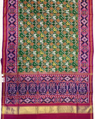 Purple & Green Narikunj Designer Patola Saree - SindhoiPatolaArt
