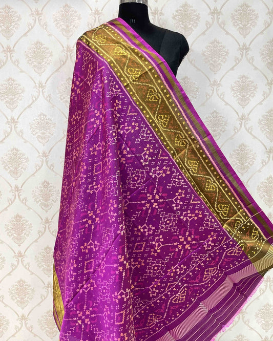 Purple Manekchowk Designer Patola Dupatta - SindhoiPatolaArt