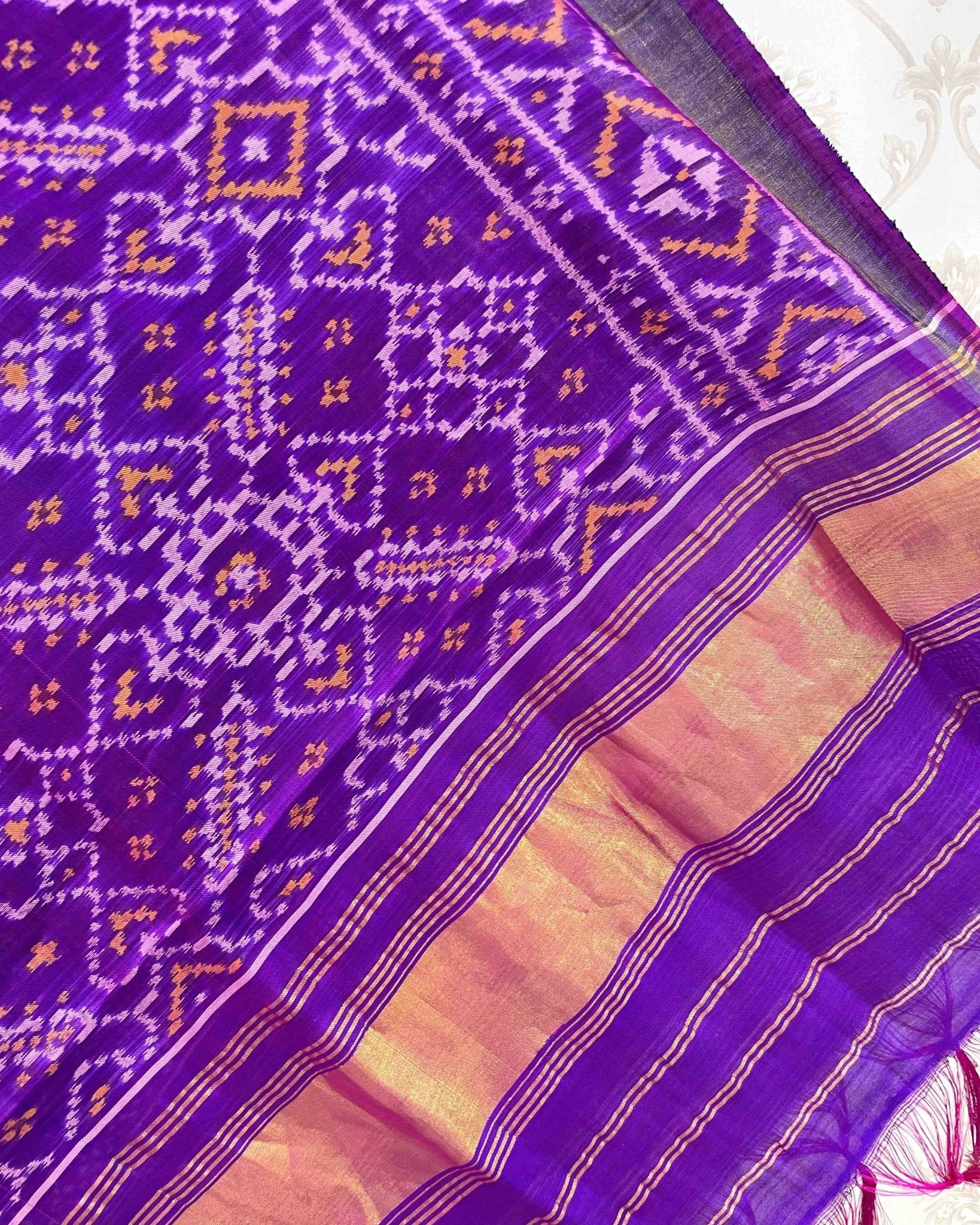 Purple Manekchowk Designer Patola Dupatta - SindhoiPatolaArt