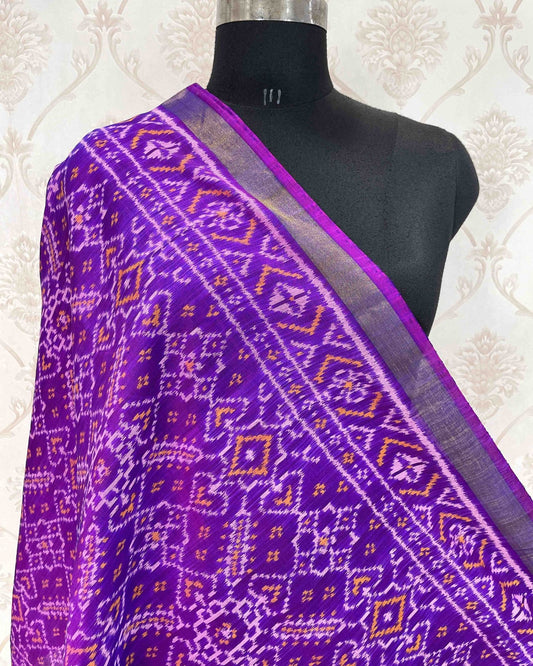 Purple Manekchowk Designer Patola Dupatta - SindhoiPatolaArt