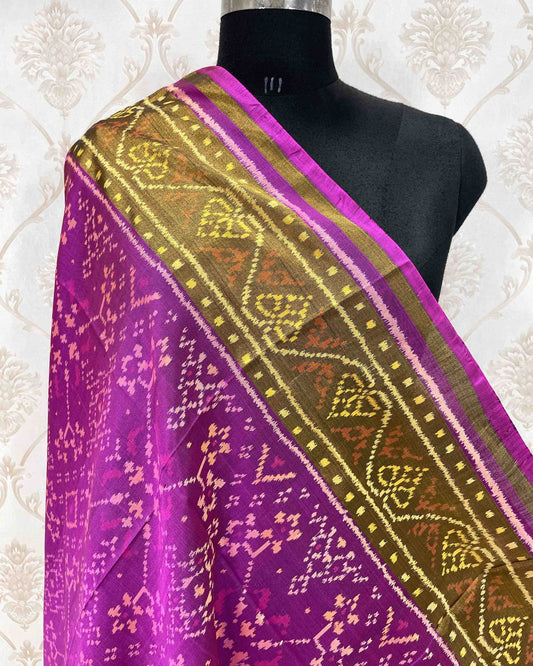 Purple Manekchowk Designer Patola Dupatta - SindhoiPatolaArt