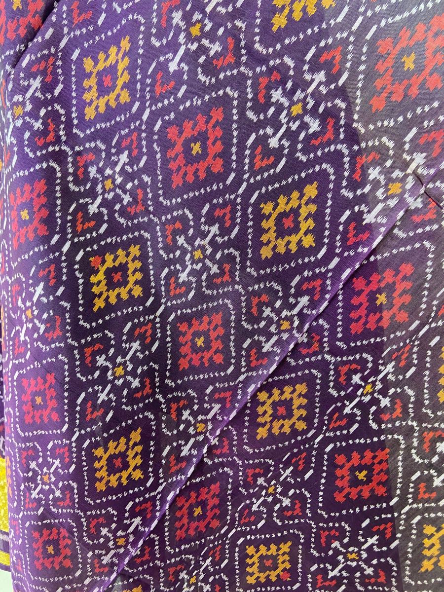 Purple panchanda design patola dupatta - SindhoiPatolaArt