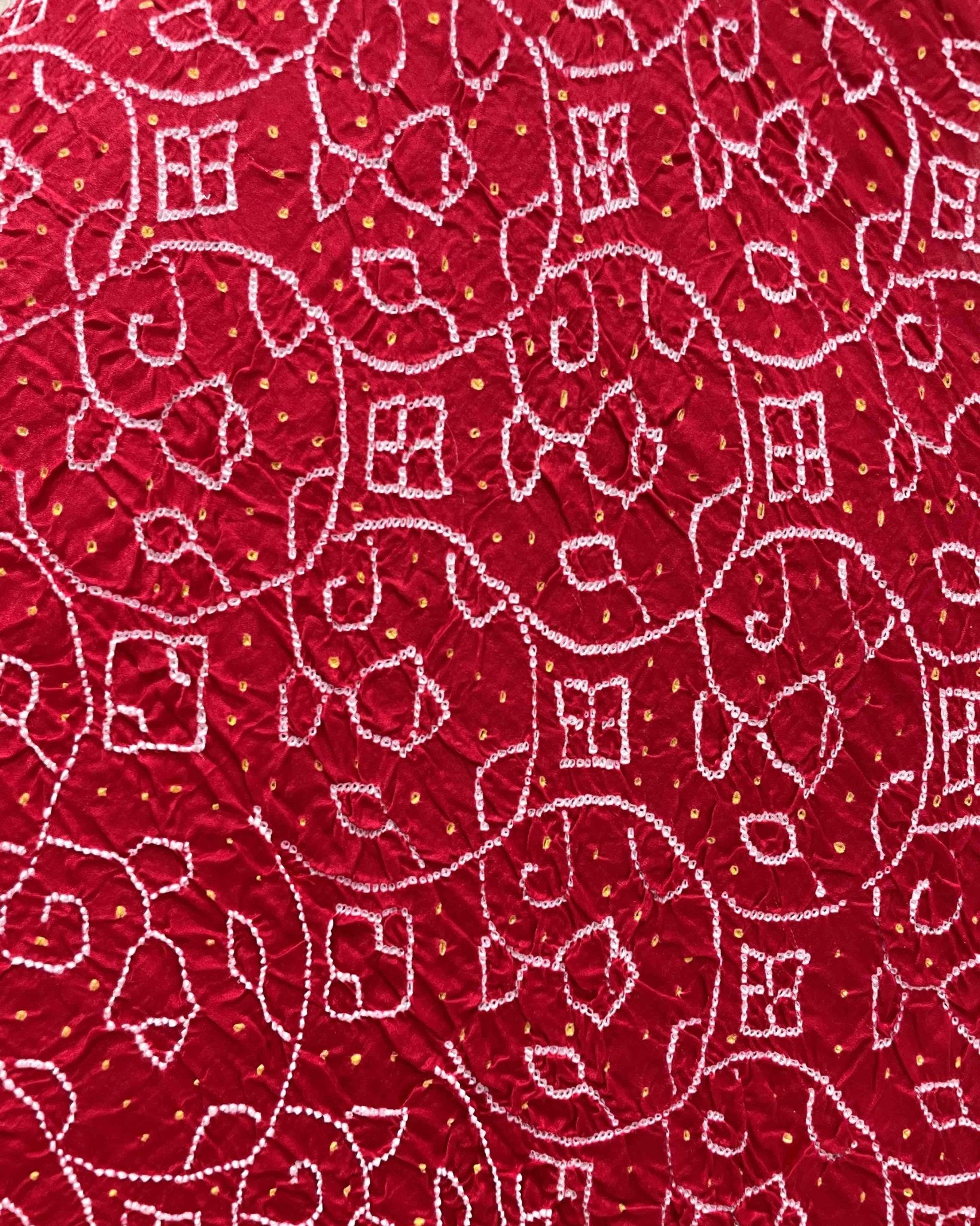 Red Bandhani Dupatta - SindhoiPatolaArt