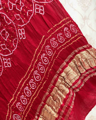 Red Bandhani Dupatta - SindhoiPatolaArt