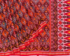 Red Flower Designer Patola - SindhoiPatolaArt