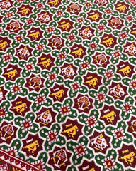 Red & Green Narikunj Double Ikat Patola Saree - SindhoiPatolaArt