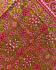 Red & Green Navratan Patola Dupatta - SindhoiPatolaArt