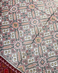 Red & White Manekchowk Patola Saree - SindhoiPatolaArt