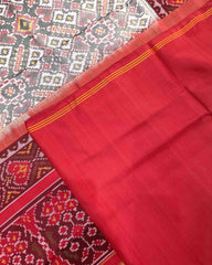 Red & White Manekchowk Patola Saree - SindhoiPatolaArt