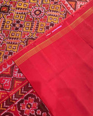 Red & Yellow Manekchowk Designer Patola Saree - SindhoiPatolaArt