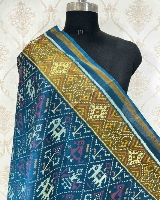 Turquoise Narikunj Designer Patola Dupatta - SindhoiPatolaArt