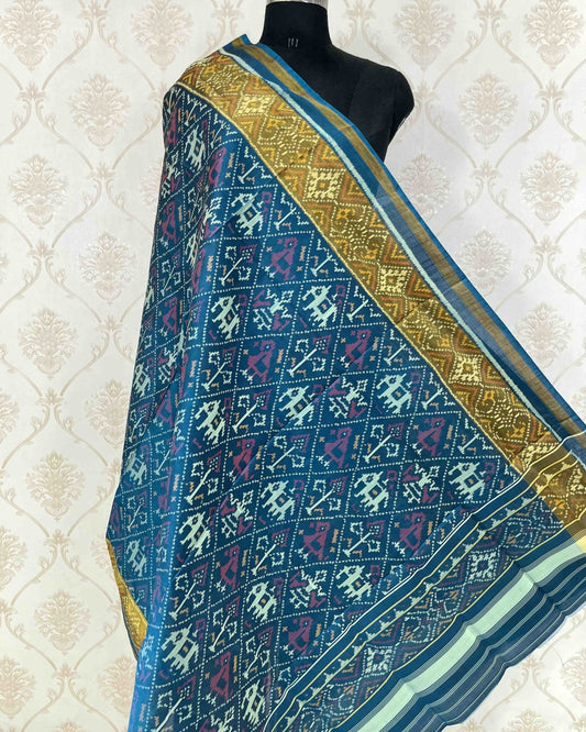 Turquoise Narikunj Designer Patola Dupatta - SindhoiPatolaArt