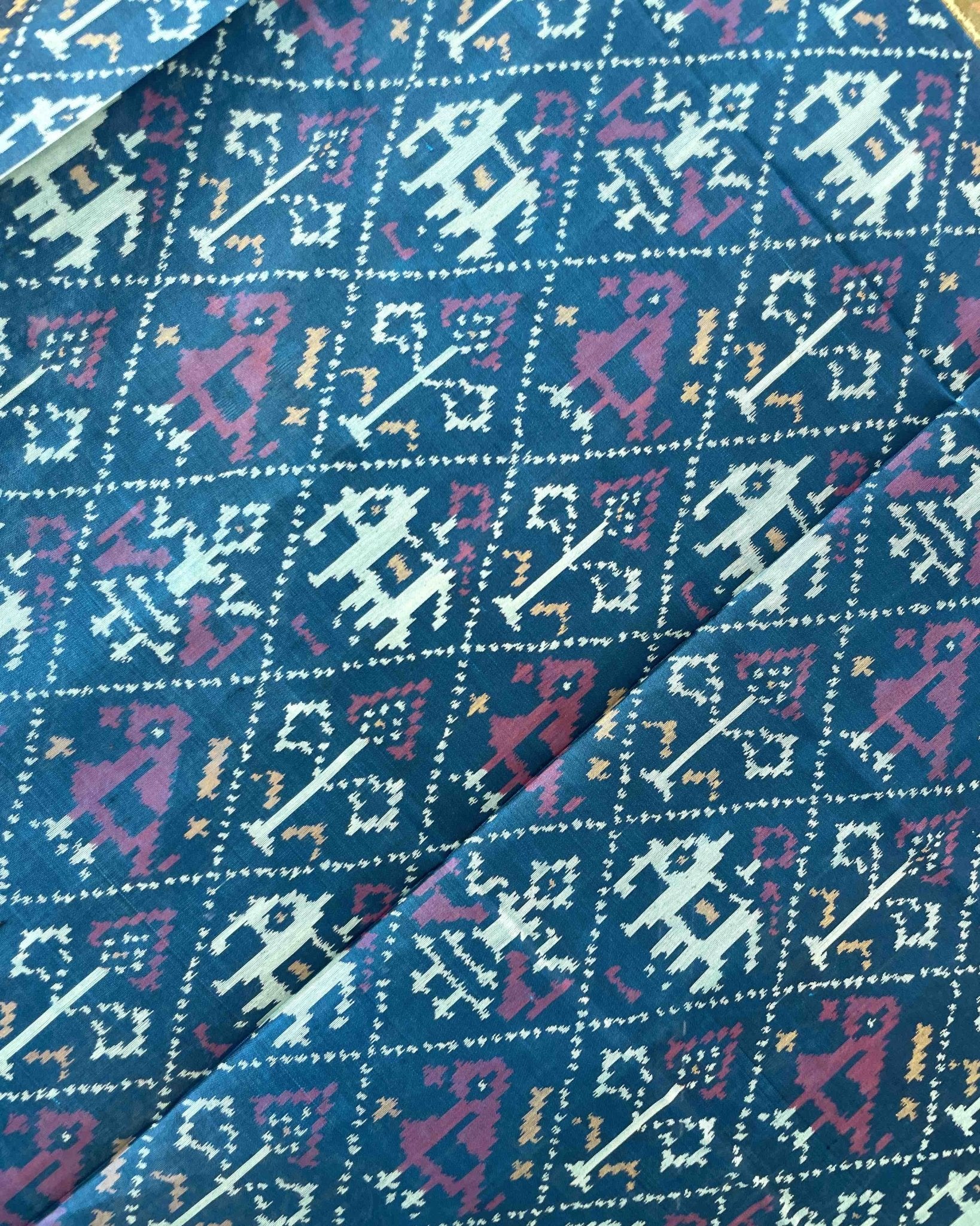 Turquoise Narikunj Designer Patola Dupatta - SindhoiPatolaArt