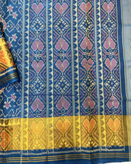Turquoise Navratan Designer Patola Saree - SindhoiPatolaArt
