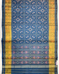Turquoise Navratan Designer Patola Saree - SindhoiPatolaArt